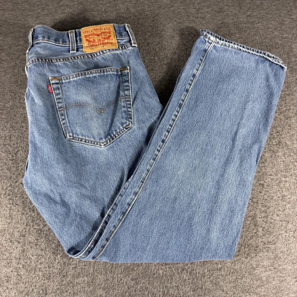 Levi's 501 Jeans 38x32 Medium Wash Straight Leg Button Fly Men's Denim Pants